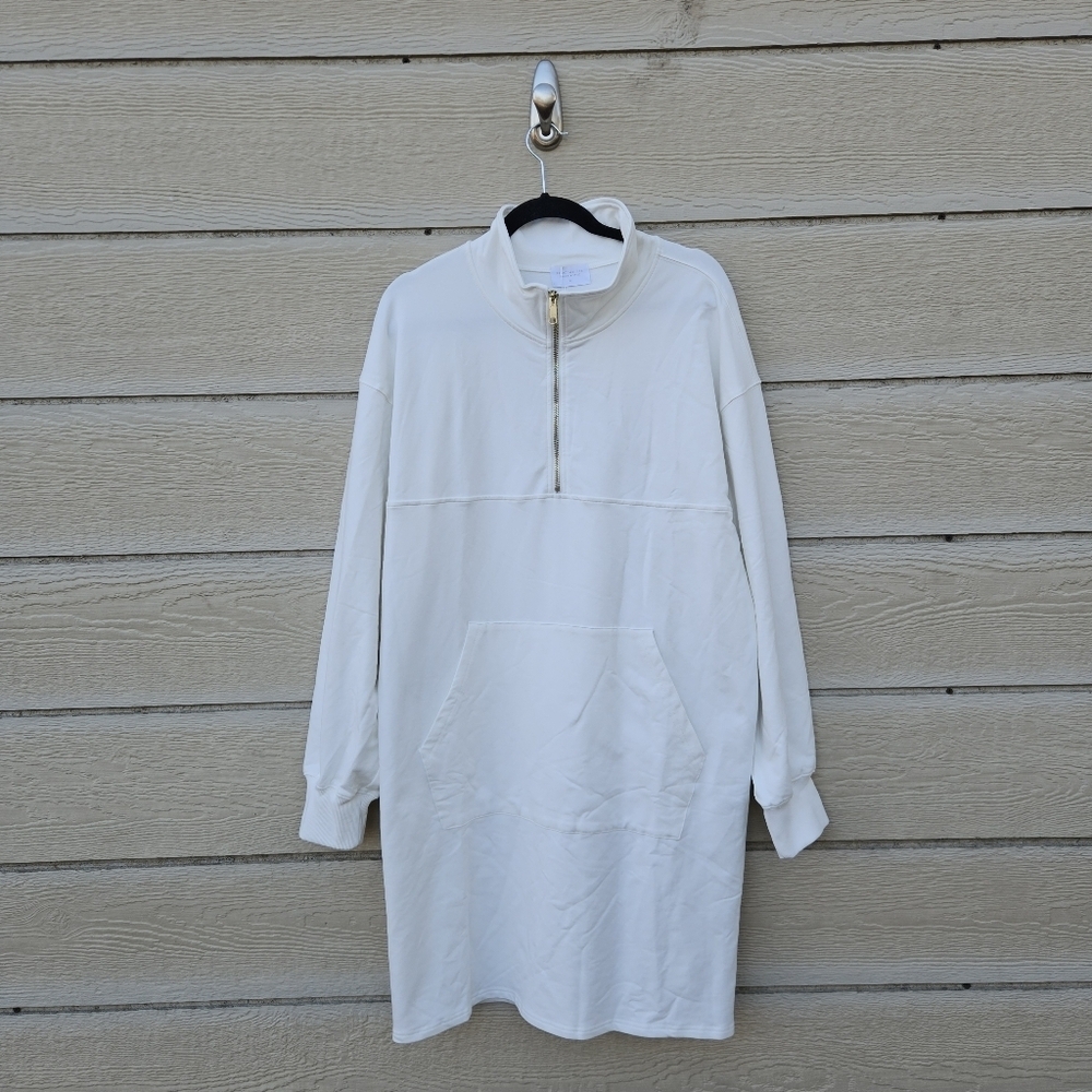 NWT reCollection Winter White half zip sweatshirt dress XL